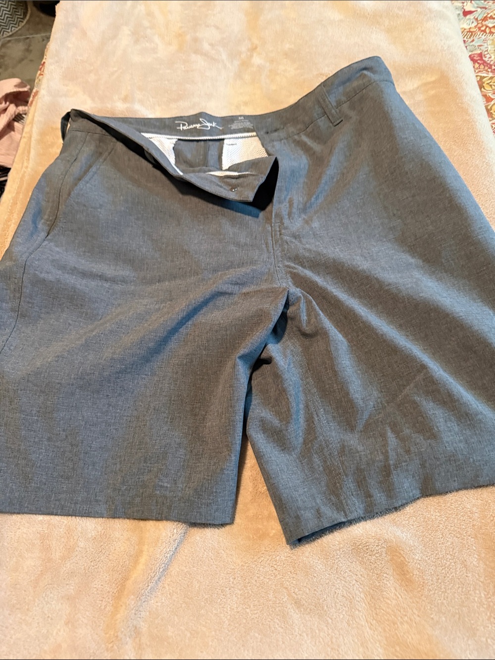 Panama Jack Men's Charcoal Gray Flat-Front Shorts